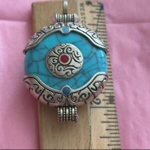 from Tibet a handmade vintage  pendant now necklace Nepal region